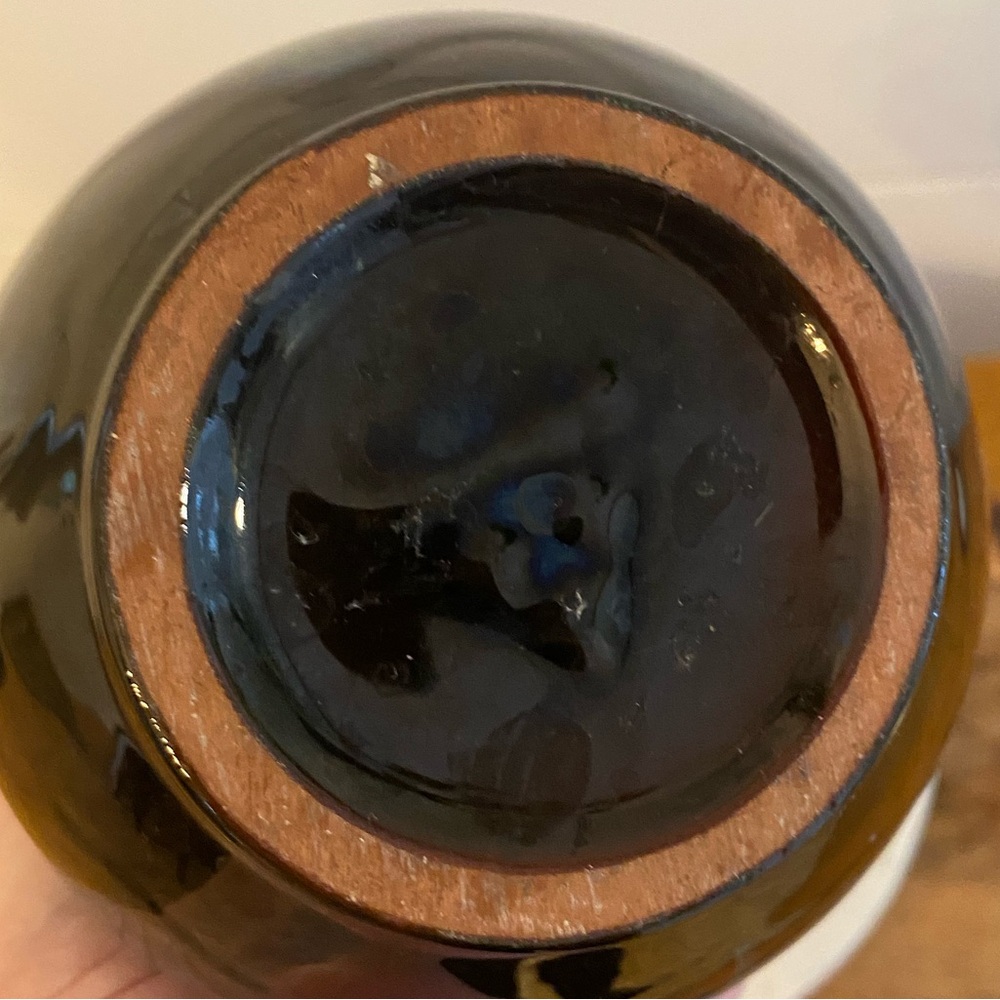 Mid Century Modern Blue Mountain Pottery Mid Size Ceramic Vase Drip Glaze - Picture 7 of 12